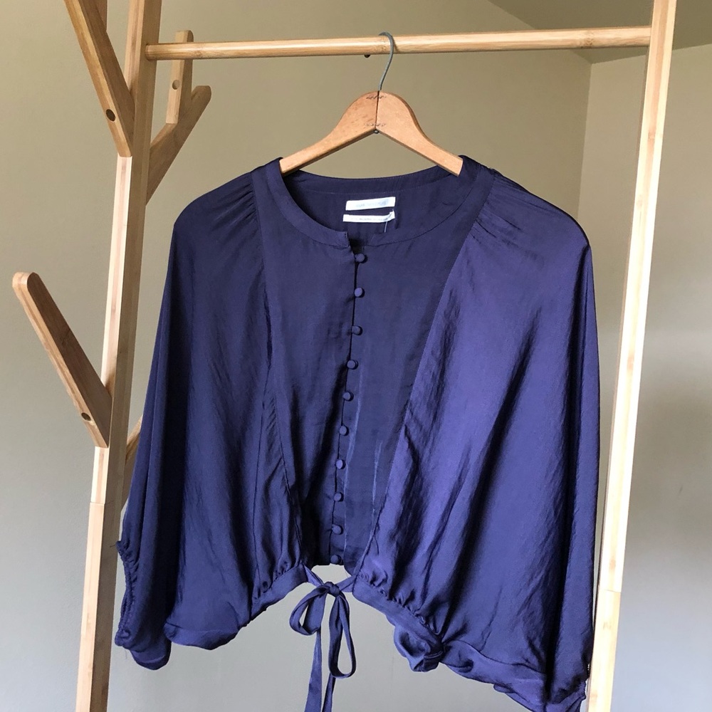 Urban Outfitters Silky Dolman-Sleeve Blouse